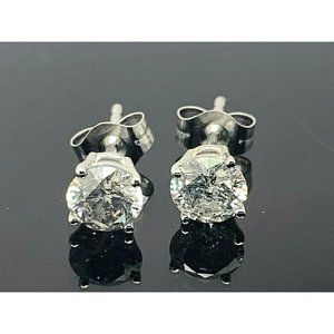 Diamond Earrings 0.80ctw 14kt White Gold Classic